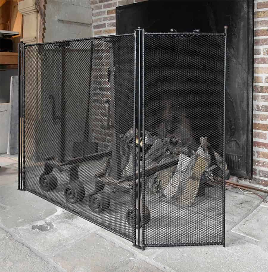 Haardscherm-driedelig