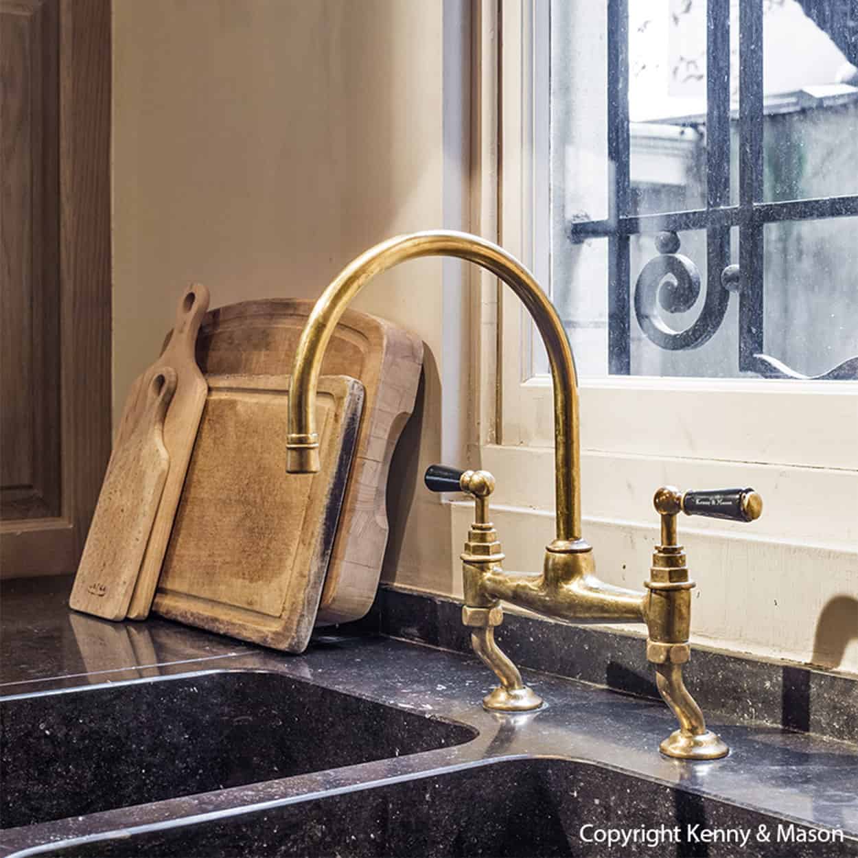 KennyMason-Kitchen-bridge-mixer-Old-brass