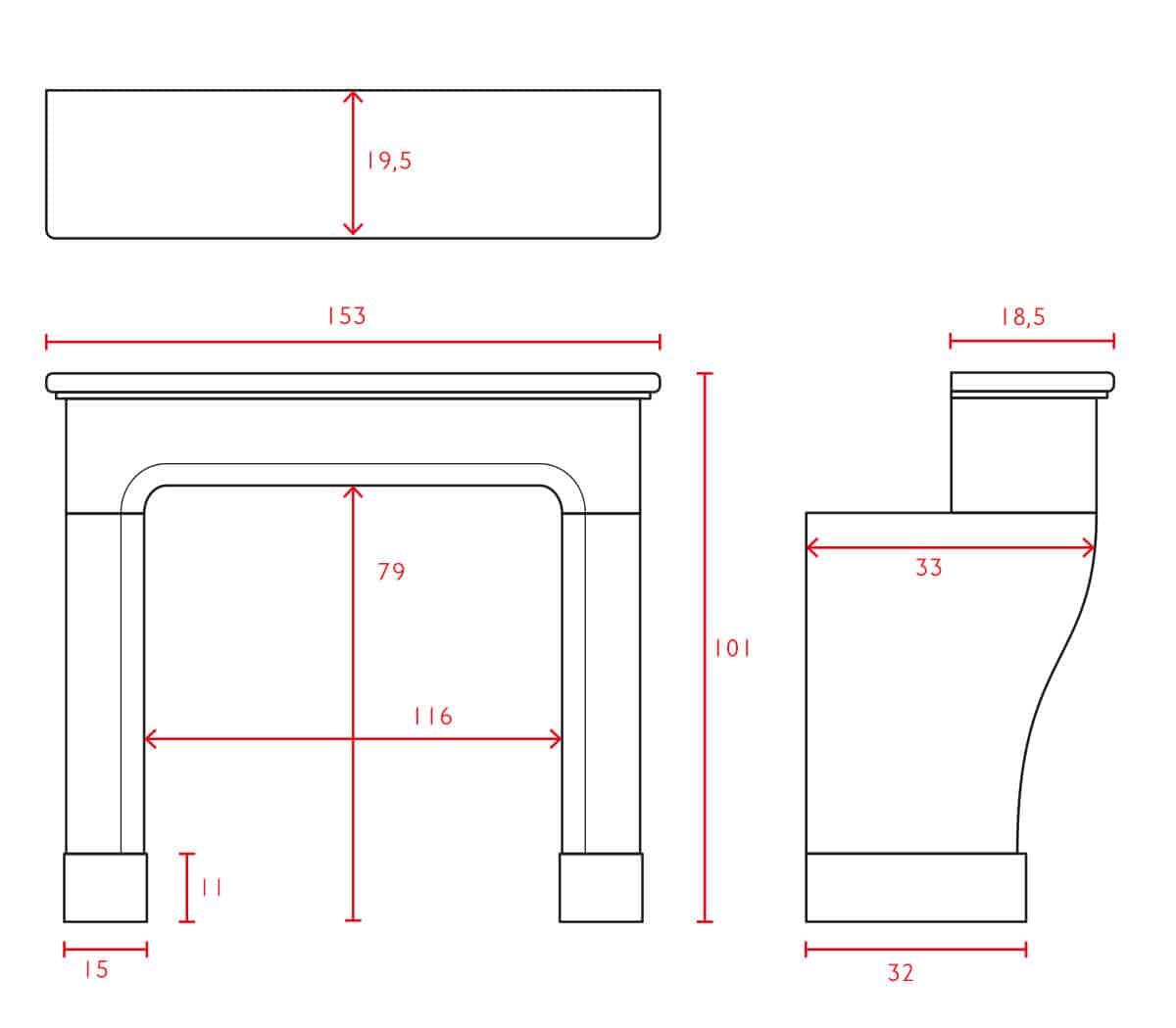 Oude-Louis-XV-voorzetschouw