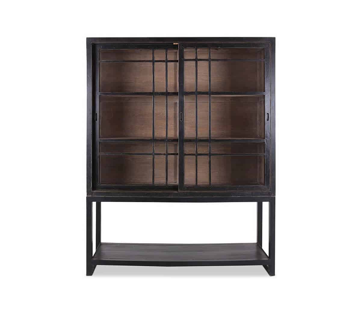 Vitrinekast met 2 deuren met glas