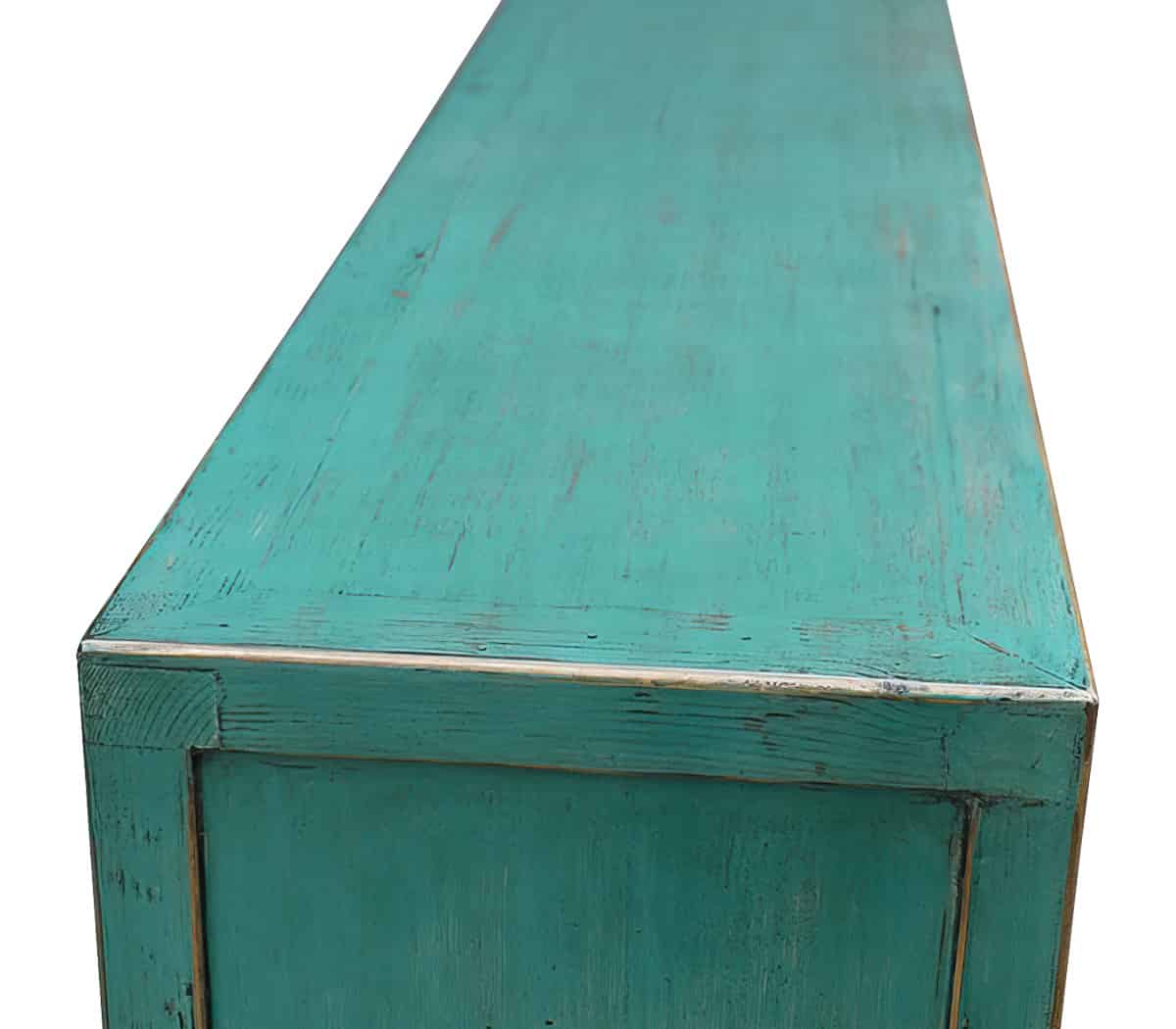 Groen-houten-wandtafel-met-6-lades