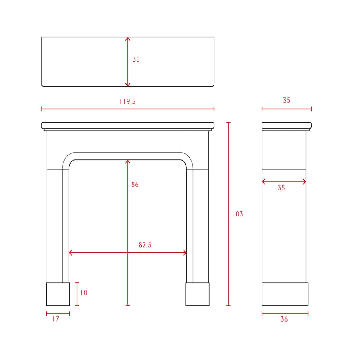 Marmeren-voorzetschouw