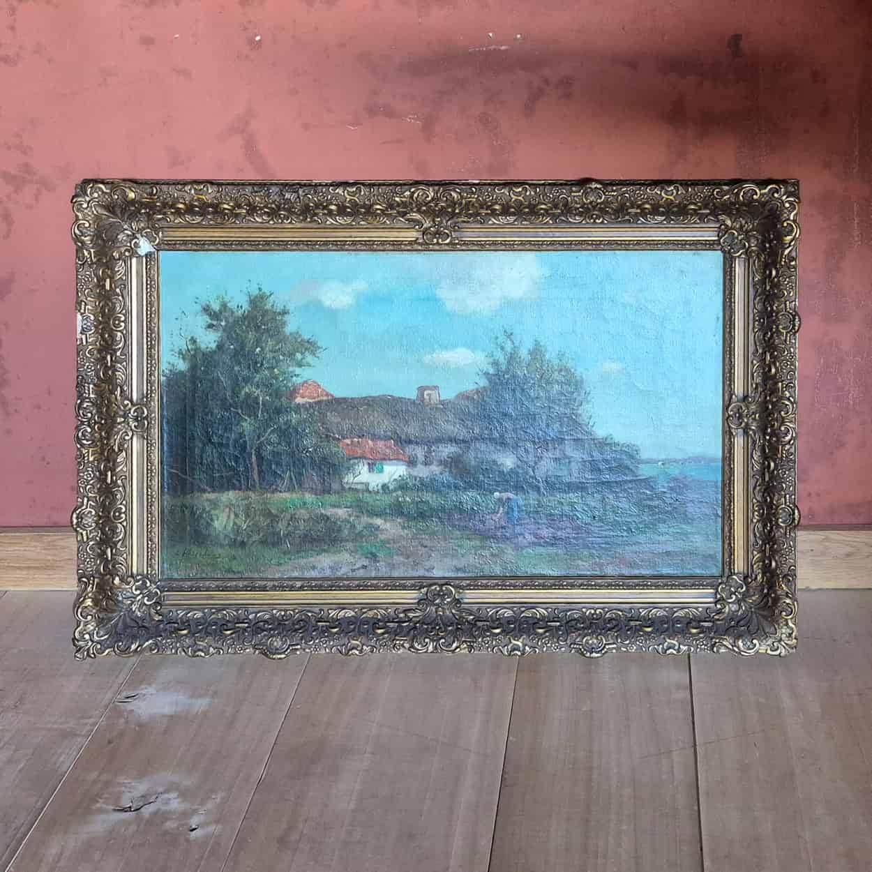 Schilderij-landschap-met-een-boerderij