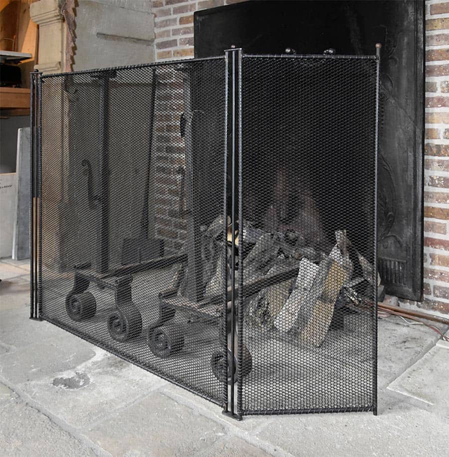 Haardscherm-driedelig