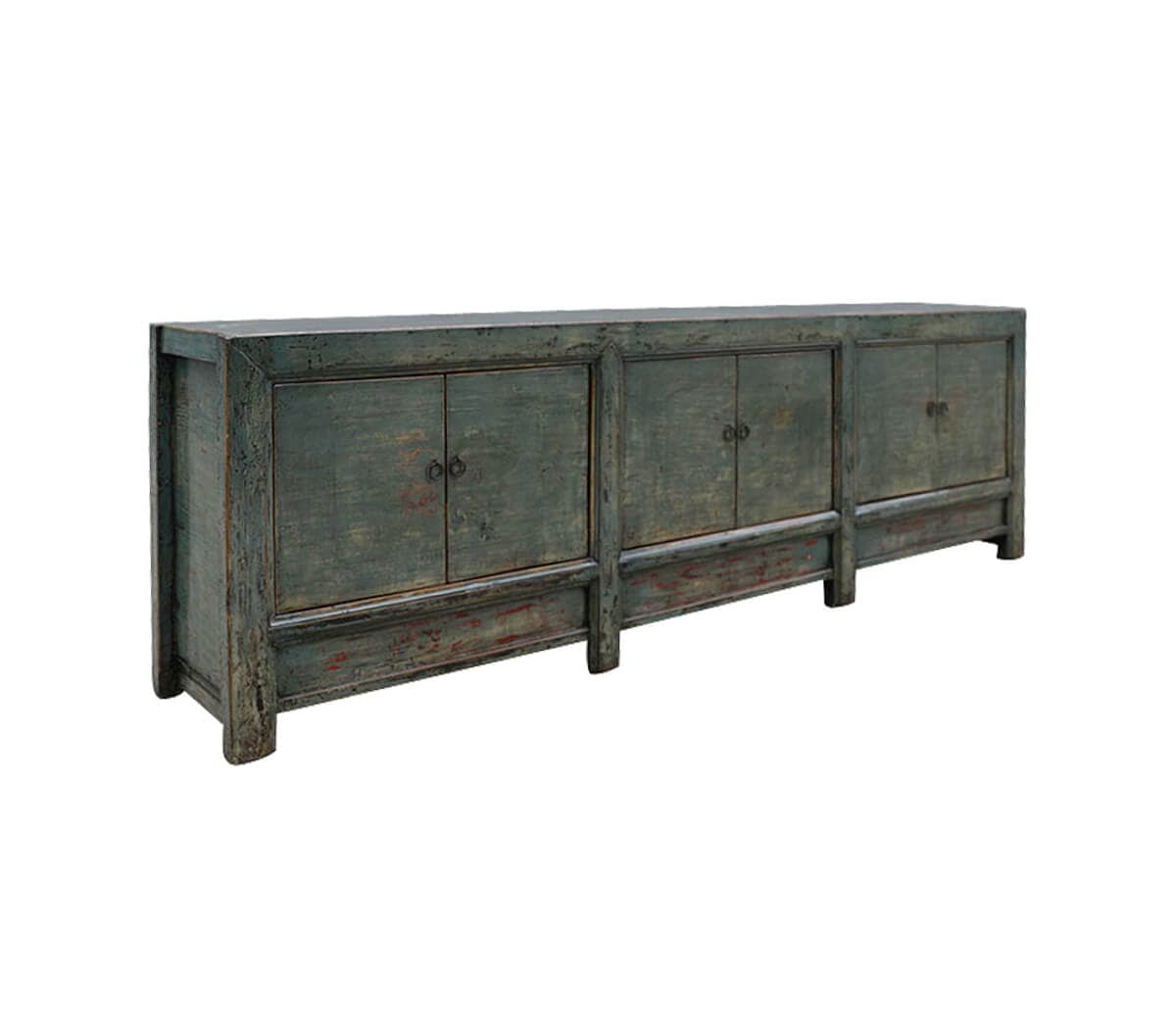 Groene-Houten-dressoir-kast