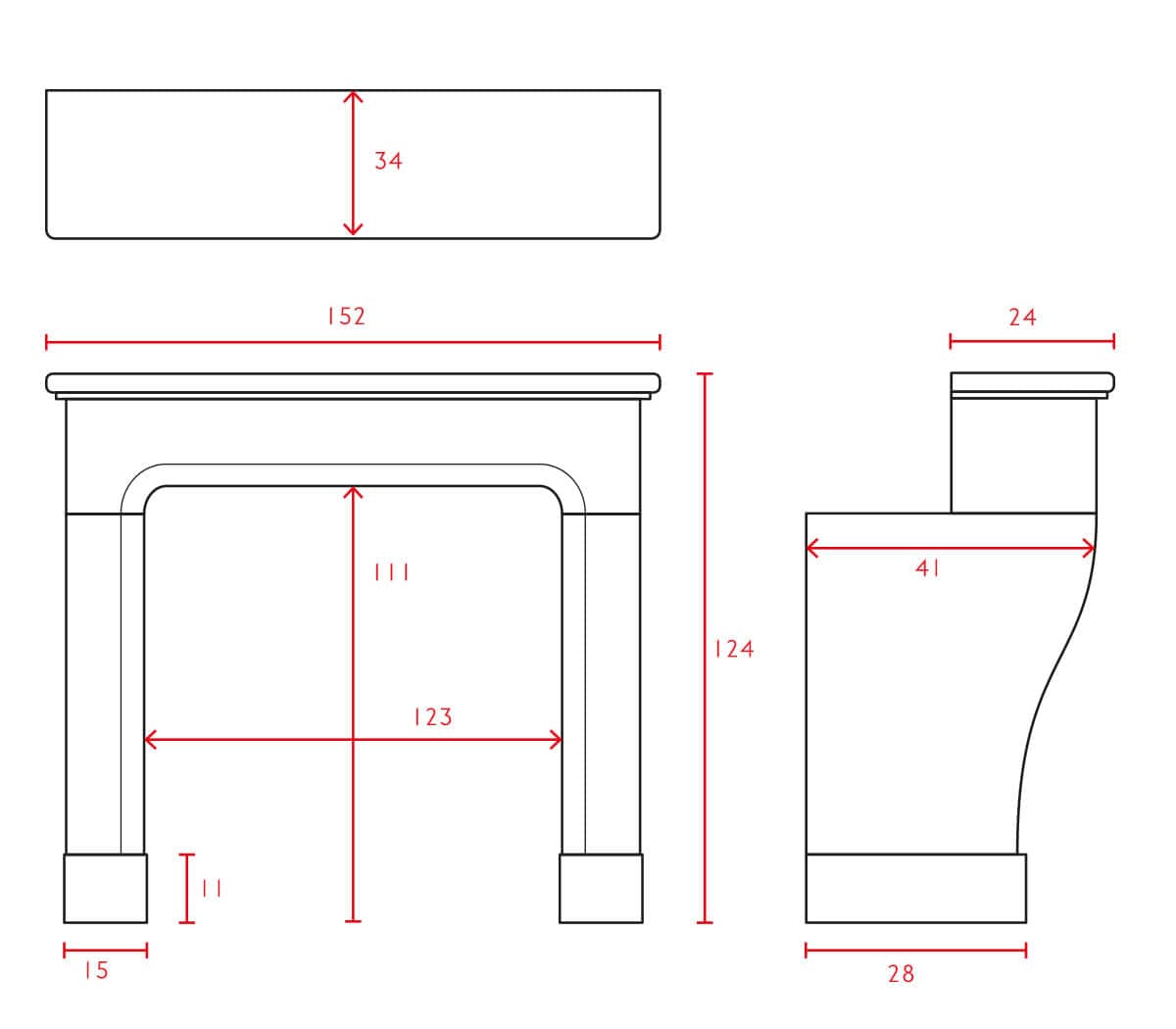 Marmerstenen-voorzetschouw