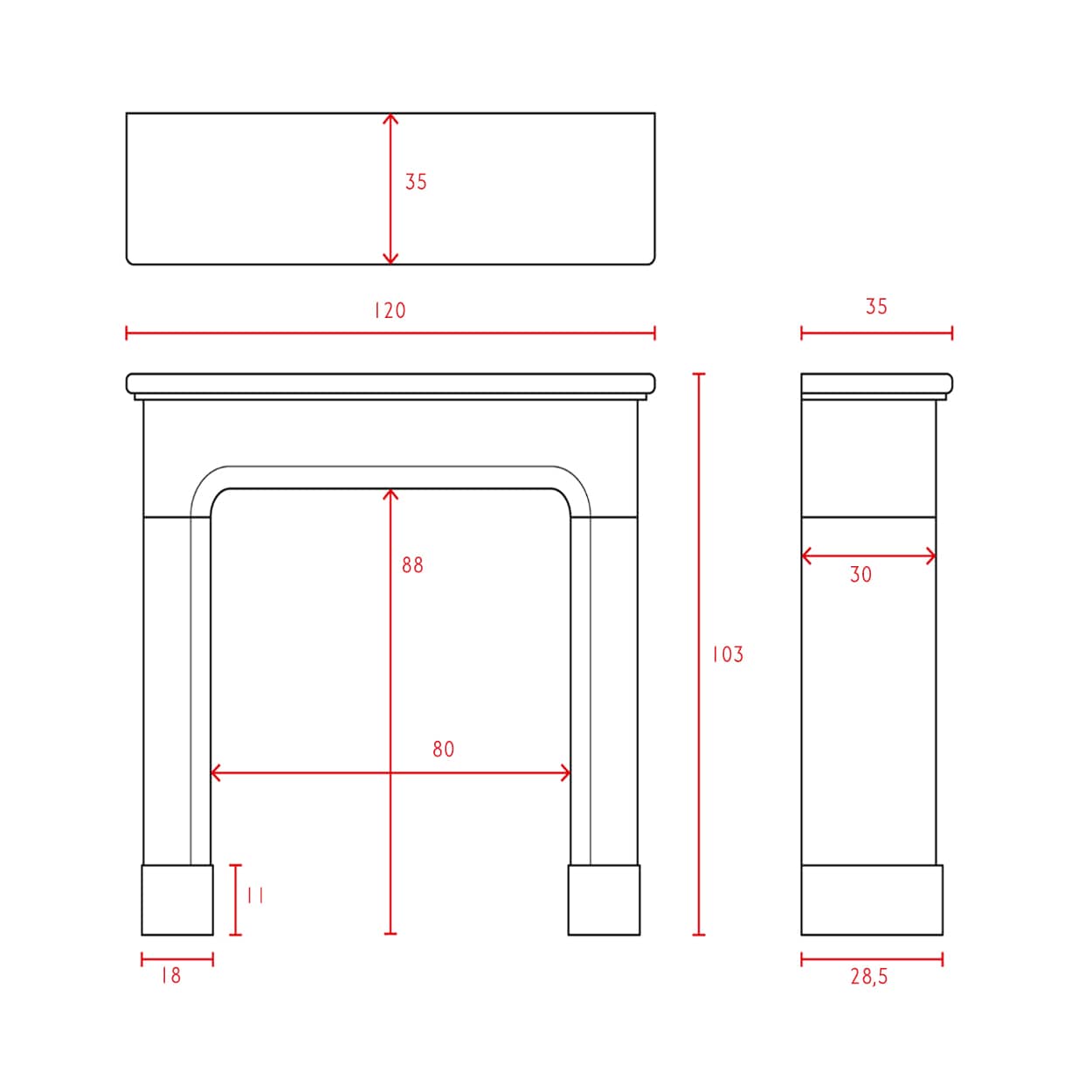 Marmeren-voorzetschouw
