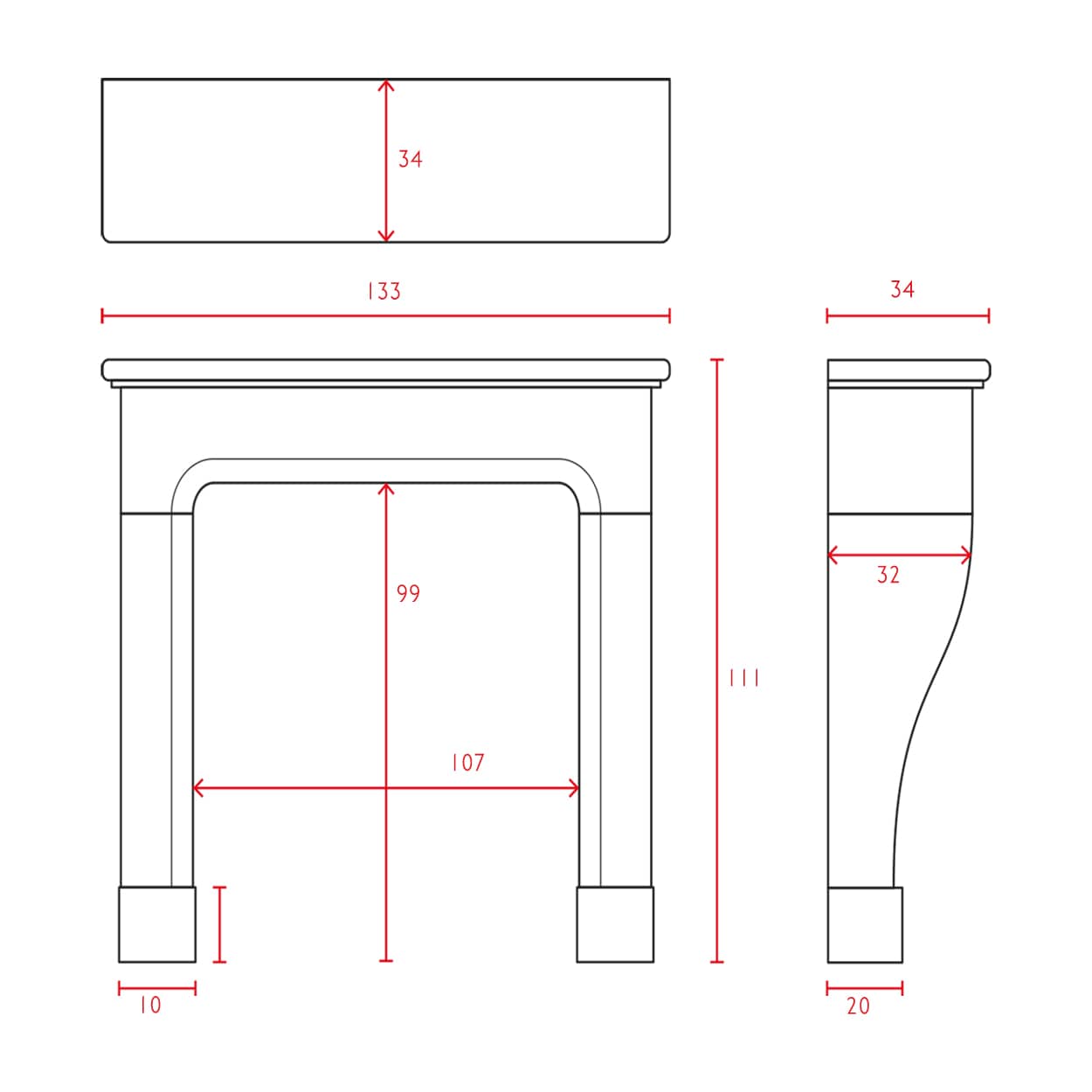 Marmerstenen-voorzetschouw