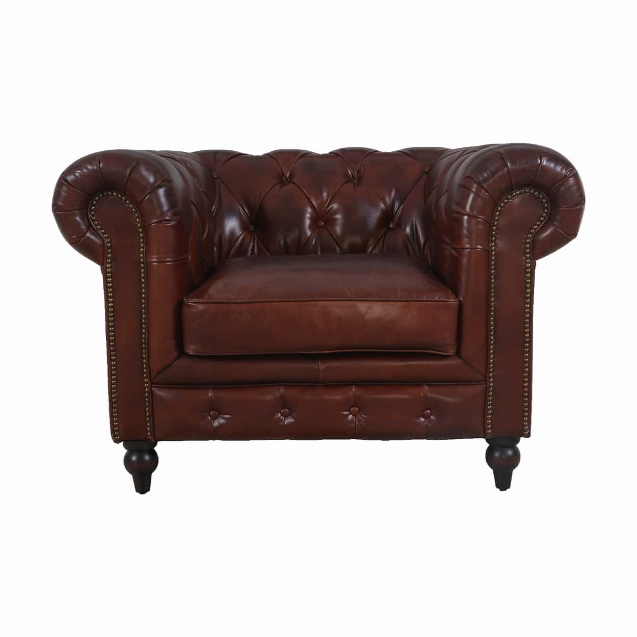 Fauteuil-Eersteklas-rundleer-Vintage-Cigar