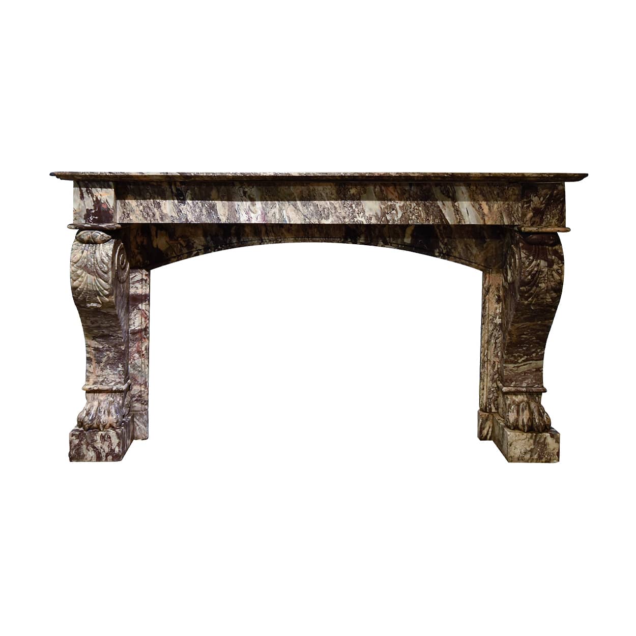 Antieke-marmeren-Louis-XV-voorzetschouw-met-leeuwenpootvoeten