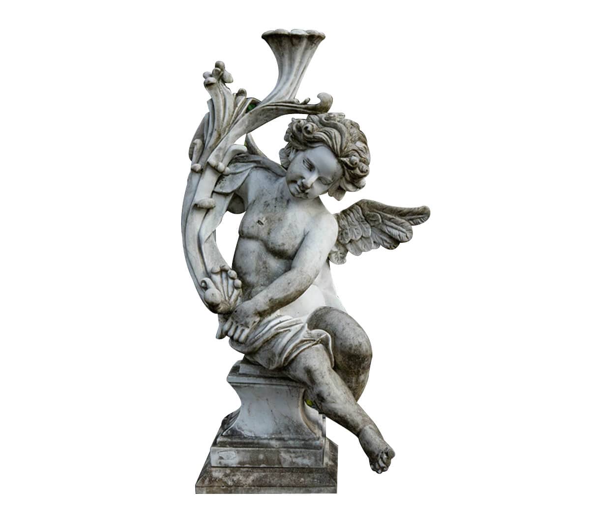 Set-van-twee-handgekapte-marmeren-engelen-met-hoorn-des-overvloeds-op-bijpassende-marmeren-sokkels