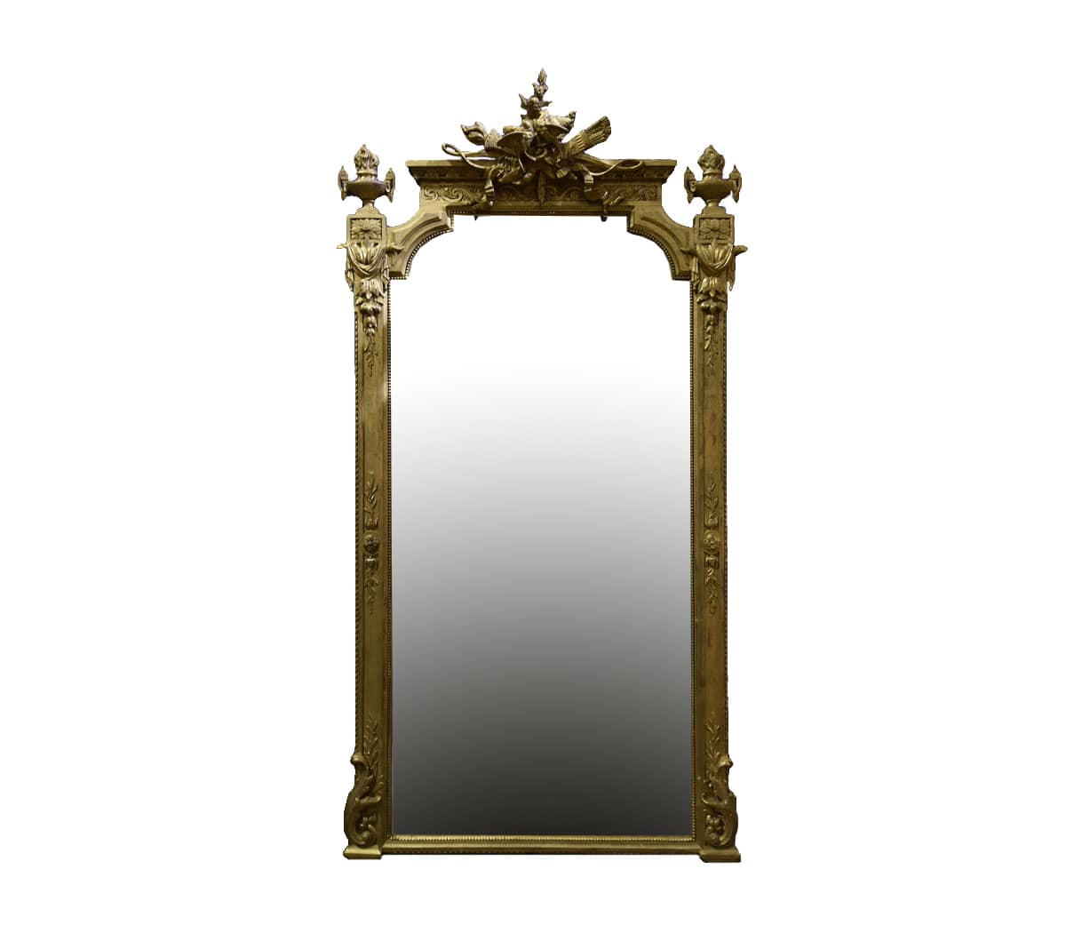 Antieke-kuifspiegel-met-tortelduifjes-en-parelrand