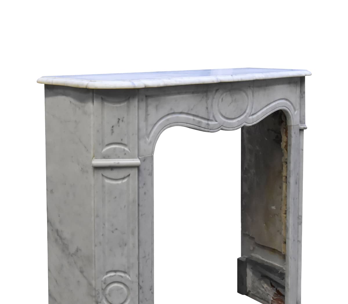 Carrara-marmeren-Pompadour-voorzetschouw