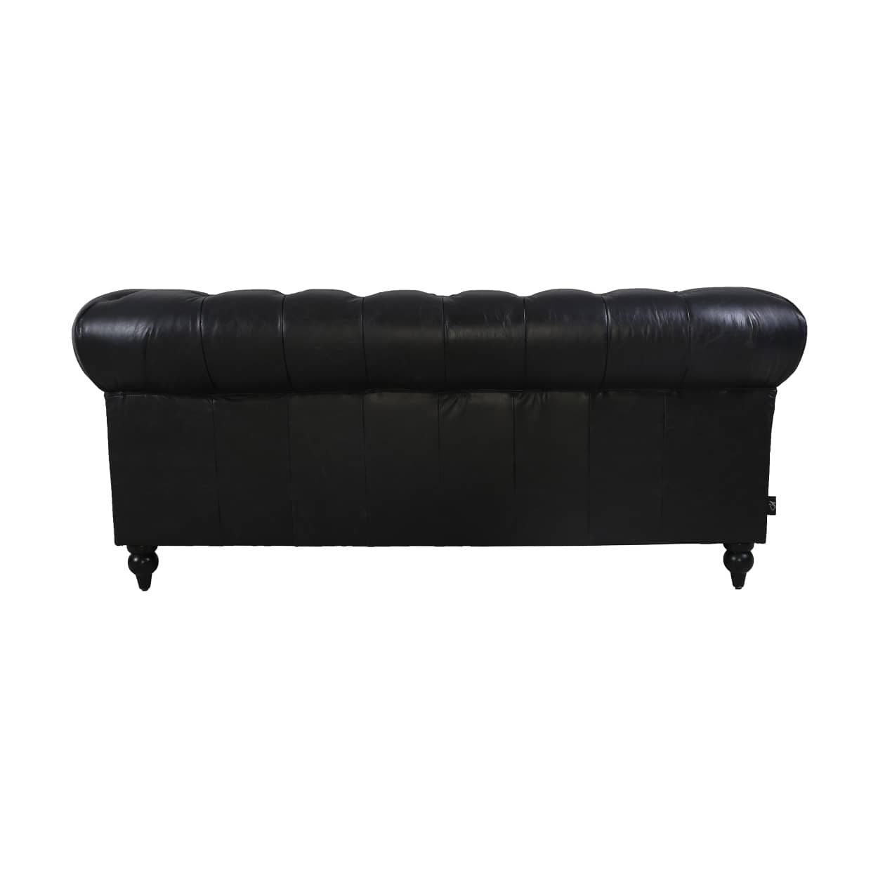 Chersterfield-25-zits-Eersteklas-rundleer-Ebony-Black