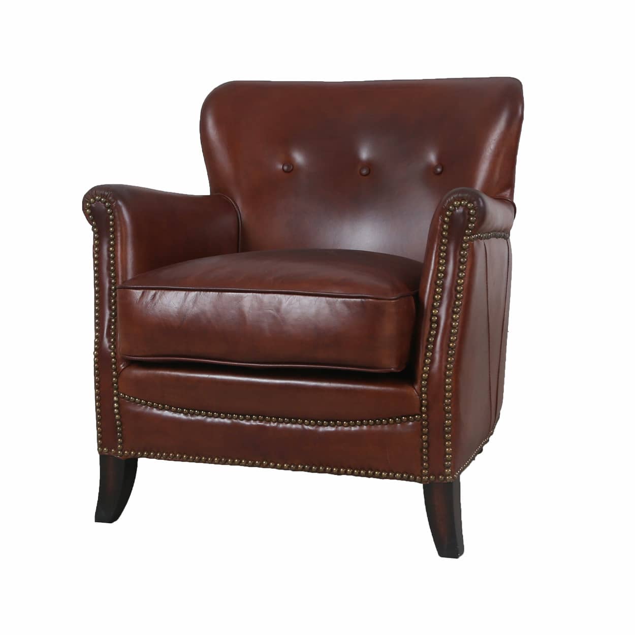 Clubfauteuil-Eersteklas-rundleer-Vintage-Cigar